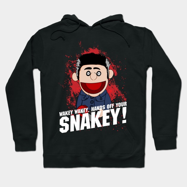 Ashy Slashy Quote - Wakey Wakey Hands off Your Snakey Hoodie by Meta Cortex